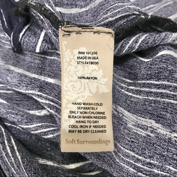 Soft Surroundings Blue White Long Open Drape Cardigan Wrap MISSY ONE SIZE *AS IS - Picture 13 of 14